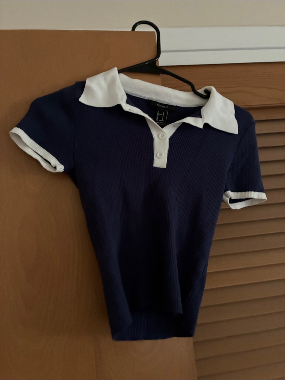 Forever 21 Navy and White Girls Polo Shirt